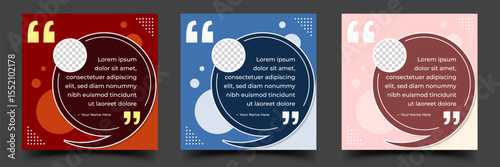 Quote social media post template with place for the photo