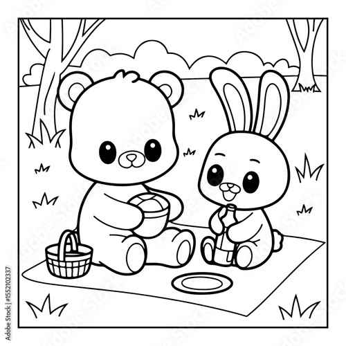 cute animal coloring pages isolated