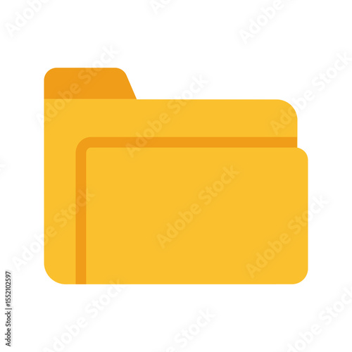 Illustration of a yellow folder with a tab on top, commonly used for file organization and storage