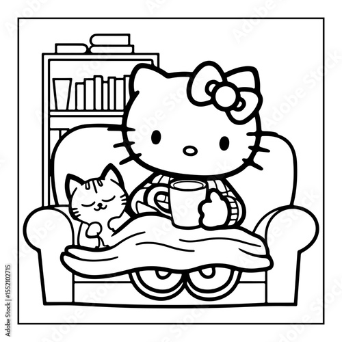 cute animal coloring pages isolated