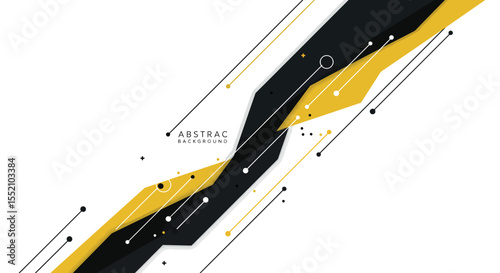 Abstract geometric background with yellow and black lines for modern digital design vector illustration