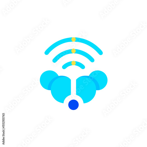 Abstract Cloud Design with Signal Waves for Tech Enthusiasts