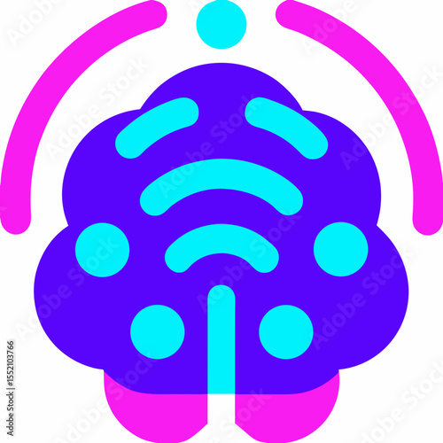Modern Wireless Cloud Illustration in Blue Tones for Digital Projects