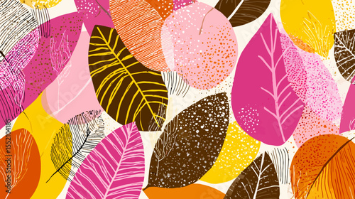Colorful autumn leaves form a seamless vector pattern, perfect for nature-inspired wallpaper or fall season designs
