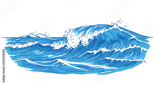 Ocean wave illustration for marine themed designs vector illustration