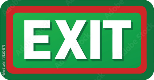 Adobe Illustrator Artwork Emergency exit sign. Man running out fire exit
