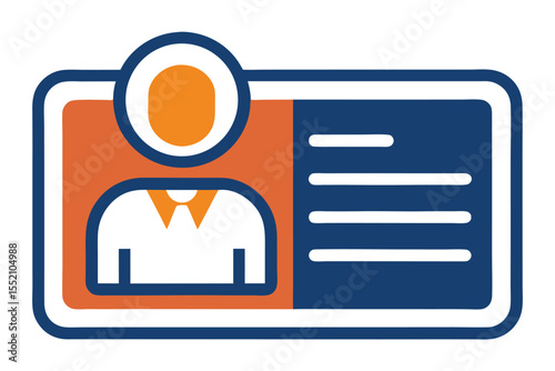 Profile card design featuring a user silhouette and personal information layout, highlighting user identification elements and modern graphic style