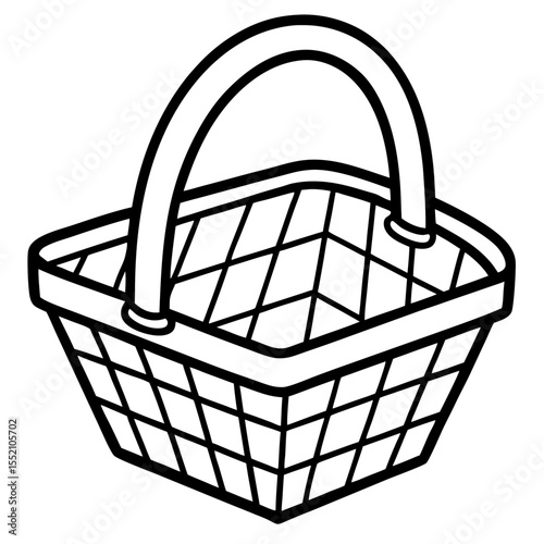 Picnic Basket line art vector