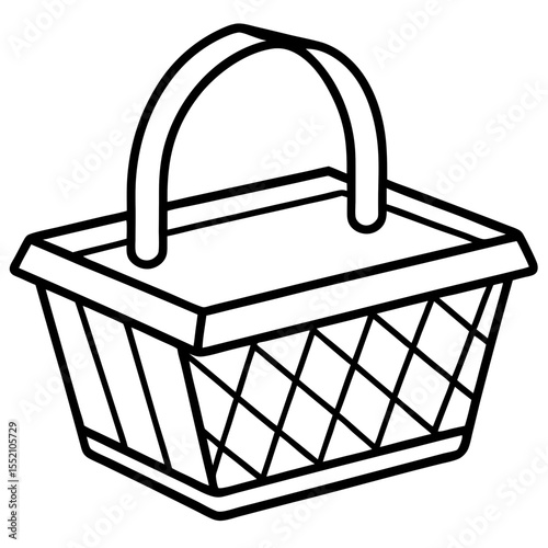 Picnic Basket line art vector