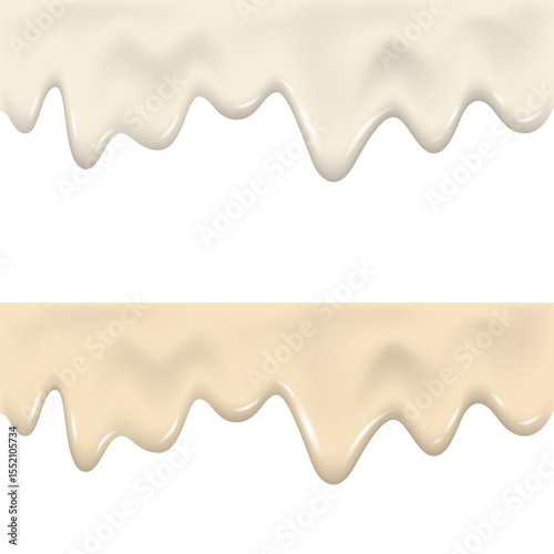 Yogurt wave realistic 3d texture, dripping cream.