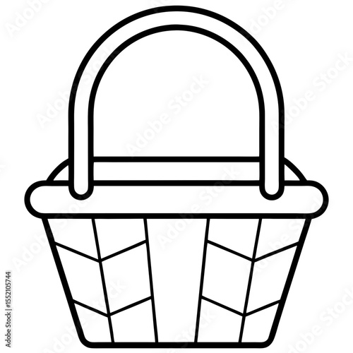 Picnic Basket line art vector
