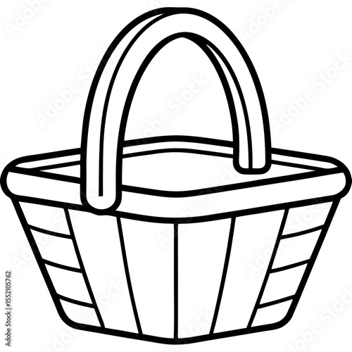 Picnic Basket line art vector