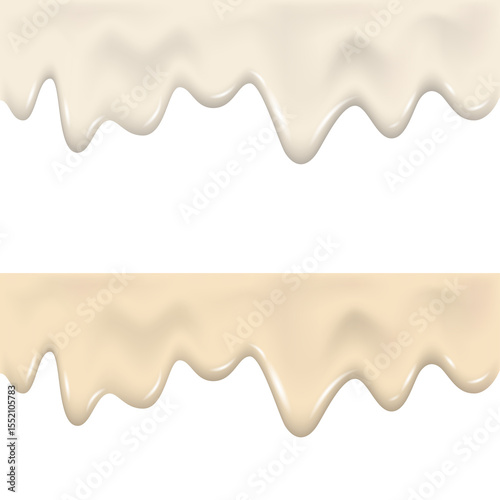 Yogurt wave realistic 3d texture, dripping cream.