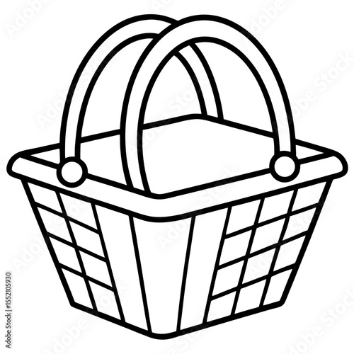 Picnic Basket line art vector