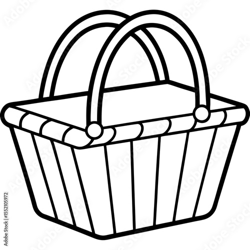 Picnic Basket line art vector