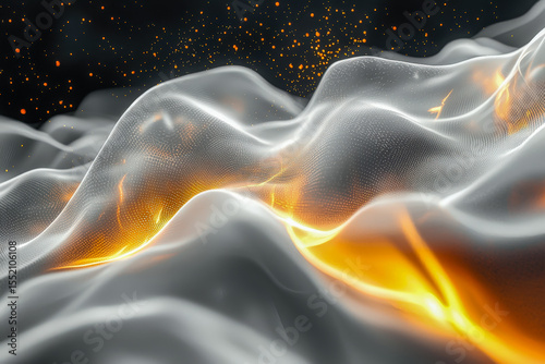 Abstract digital wave with glowing accents and dynamic motion effects