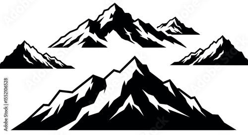Stylized mountain peaks vector illustration for nature and adventure design