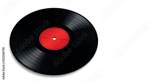 Vintage vinyl record on white background for music and retro design vector illustration