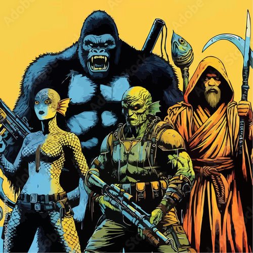 
a sci-fi style mercenary squad 2