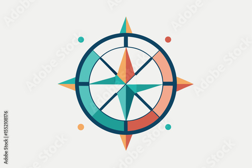 Minimalist compass icon showcasing a geometric needle ideal for navigation and guiding explorers and adventurers in various terrains