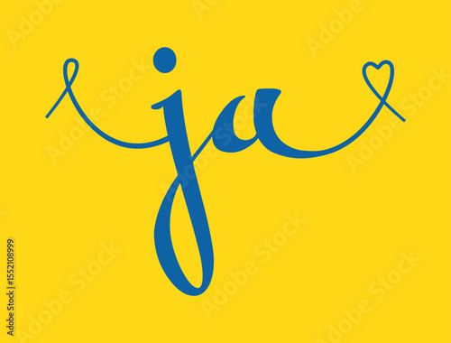 JA initial wedding monogram calligraphy vector illustration. Hand drawn lettering j and a love logo design for valentines day poster, greeting card