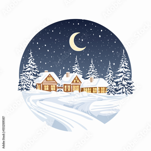 winter landscape with house