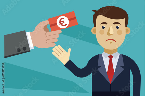 Hand exchanging pound sterling with businessman in a professional setting