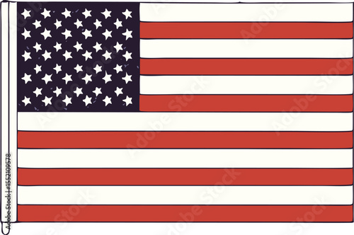American flag on black grunge background with stars and stripes symbolizing patriotism and freedom
