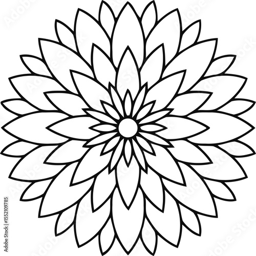 An intricate floral mandala evoking peace and harmony perfect for mindful coloring and relaxation