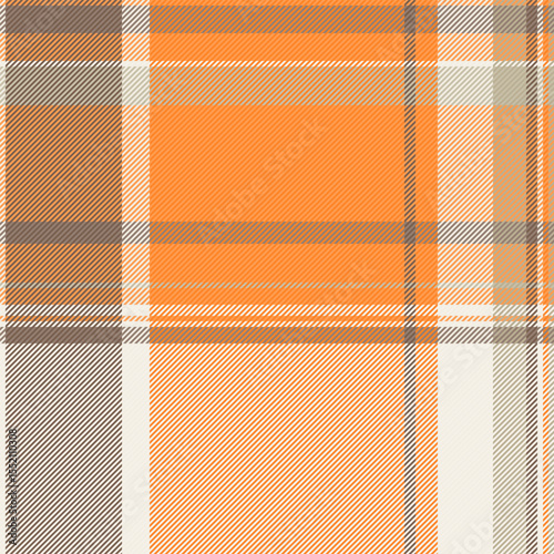 Vibrant autumnal plaid pattern in warm oranges, browns, and creams.  Perfect for textile design, fallthemed projects, or creating a cozy and stylish background.