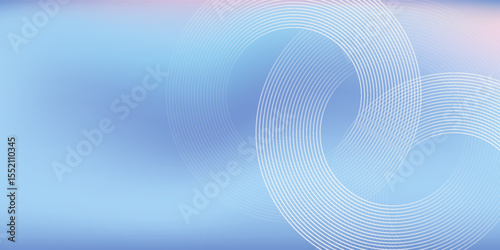 Abstract circle lines on light blue background. Geometric stripe line art design for poster, brochure, cover, website, header, web banner, presentation.