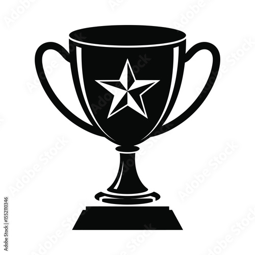 Trophy cup icon with clean bold lines vector art design

