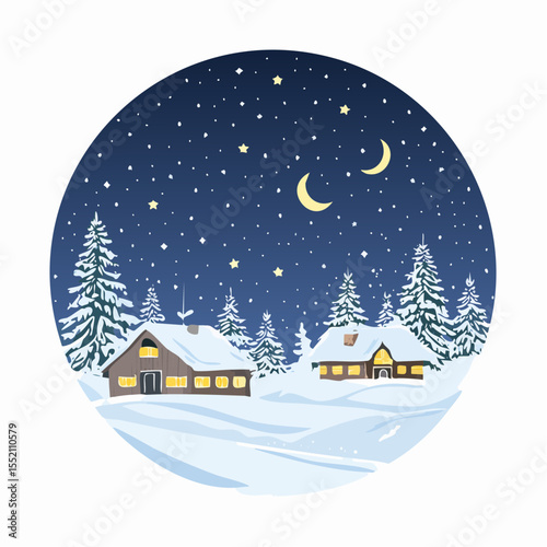 christmas night landscape