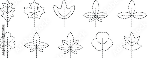 Abstract Leaf Outlines in Minimalist Line Art – Elegant Thin Line Vector Leaves for Contemporary Graphic Use