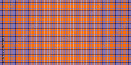 Vibrant orange and blue plaid pattern, perfect for textile design, web backgrounds, or autumnal projects.  This repeating texture offers a bold, geometric aesthetic, symbolizing energy and structure.