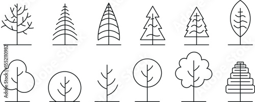 Linear Leaf Illustrations – Monoline Foliage Design Elements for Organic and Minimal Aesthetic Graphics