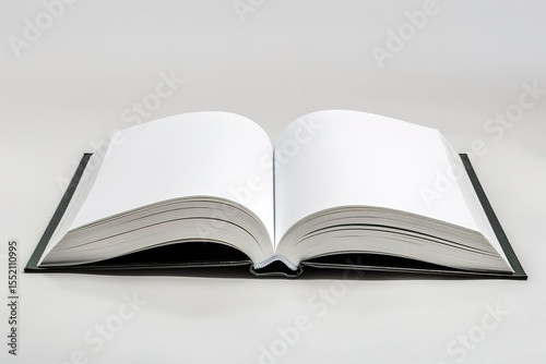 Open book with blank pages ready for writing drawing or note-taking
