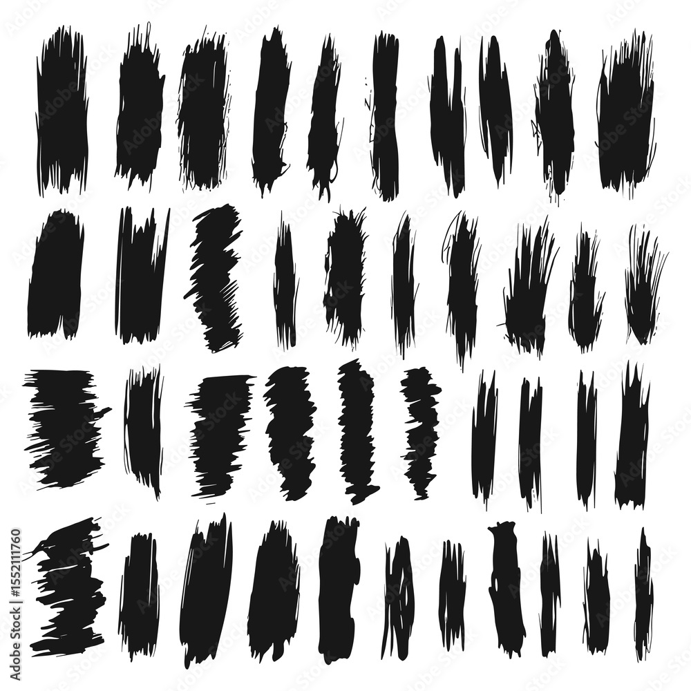 Collection of Black Grunge Brush Strokes and Paint Texture Elements in Vector Format Collection of Black Grunge Brush Strokes and Paint Texture Elements in Vector Format