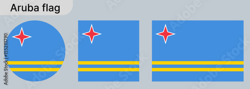 Aruba Flag – Vector Illustration on Gray Background