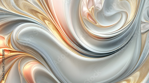 diseño de espiral en movimiento creativo de material liquido formando ondas metalicas y resplandecientes modernas 