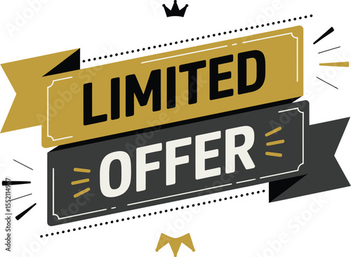 Bold and Eye Catching Limited Offer Advertisement with Retro Style and Distinct Colors for Marketing Campaigns