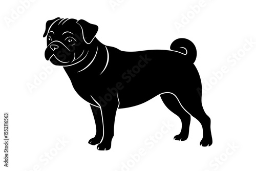 pug dog silhouette vector illustration