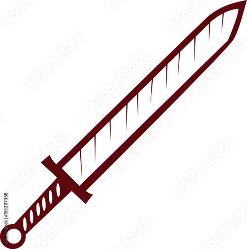 Collection of detailed sword illustrations isolated on transparent background