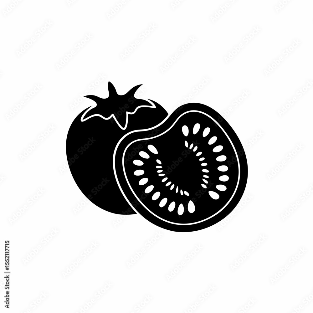 Naklejka premium creative details Tomato outline icon vector illustration