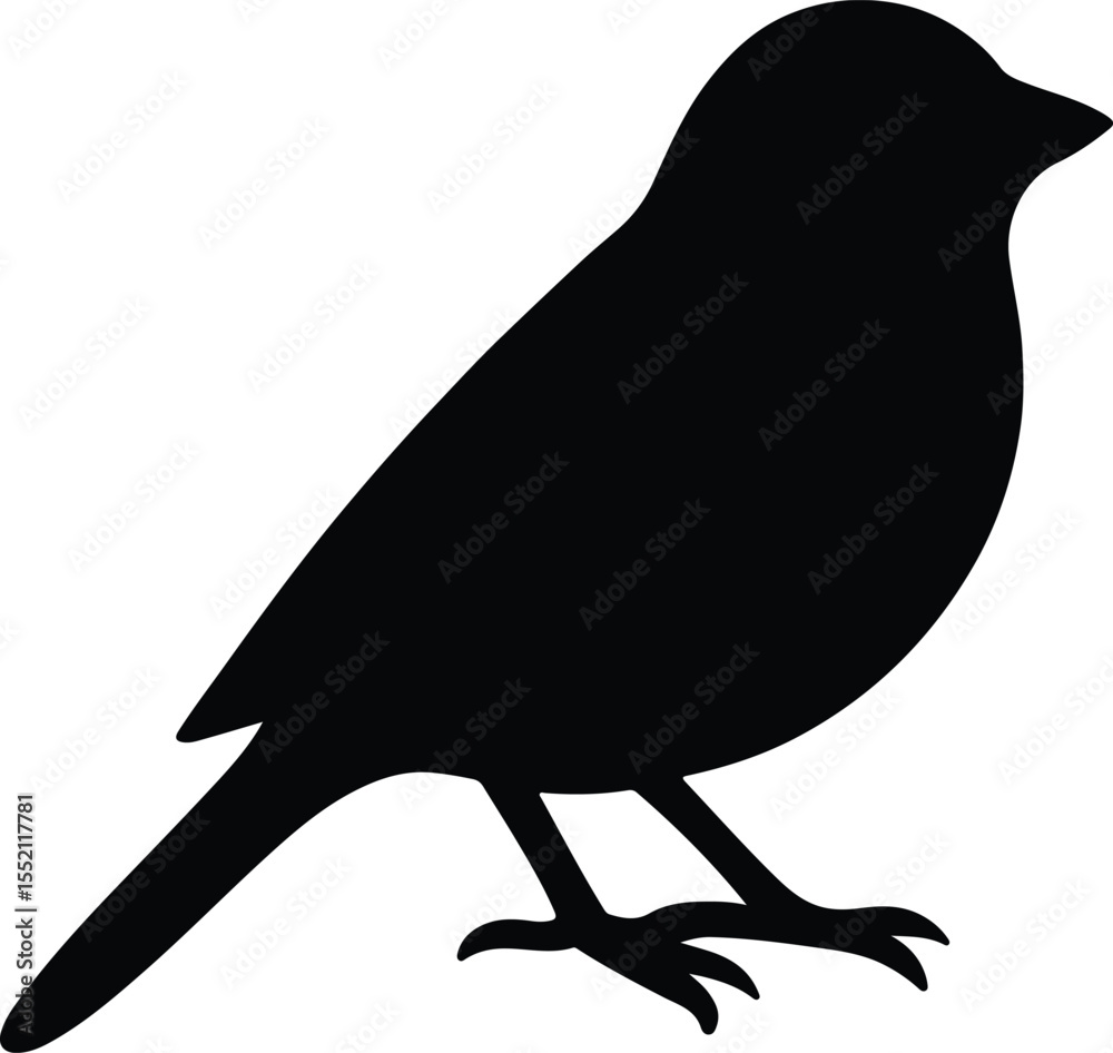 Obraz premium Silhouette bird standing illustration animal design small flying Vector Illustration