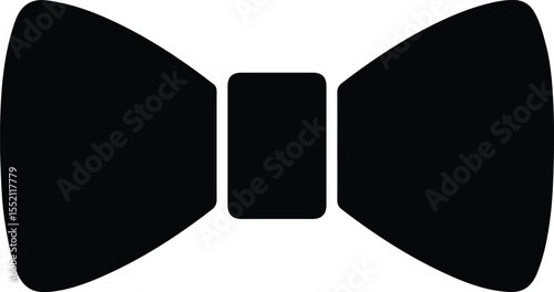 Silhouette bow tie black stylish fashion accessory Vector Illustration