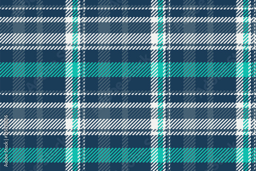 Detailed textile pattern. Classic woven plaid design with stylish blue and turquoise hues. Great for backgrounds, apparel, branding, or modern designs.