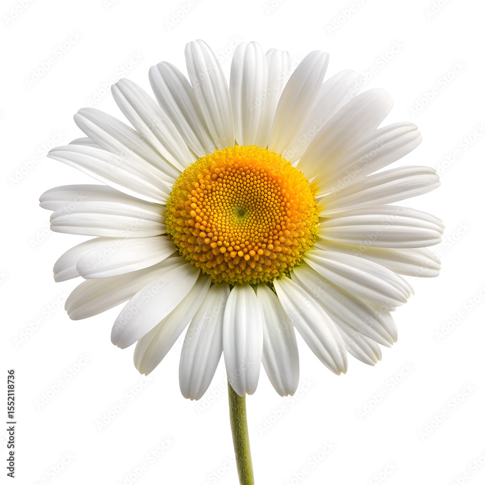 Naklejka premium daisy white petals yellow center vibrant color isolated on transparent background