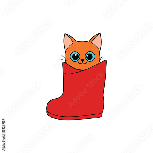 red cat in a red bag
