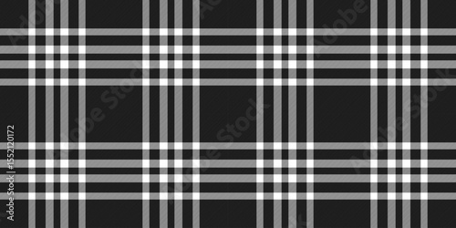Sleek black, white, and gray plaid pattern.  Perfect for backgrounds, textiles, or website design. This versatile graphic offers a sophisticated, timeless aesthetic.